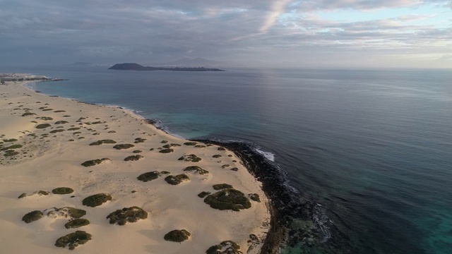 加那利群岛，西班牙，大西洋，欧洲，富尔特文图拉，自然公园的沙丘视频下载