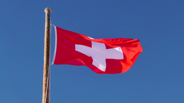 瑞士国旗视频素材