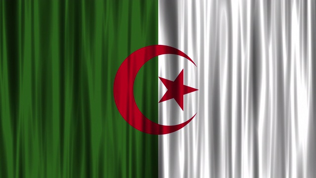 阿尔及利亚国旗背景(可循环)视频下载