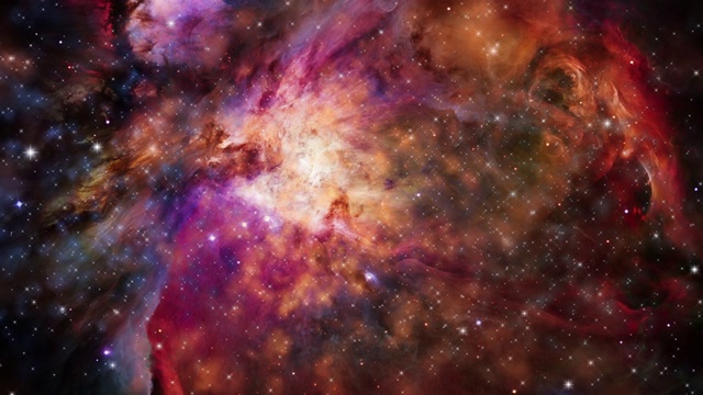 星系:在太空中穿越星场到一个遥远的星系。视频素材