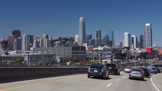旧金山湾区高速公路交通景观。视频素材