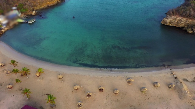 Playa Sta地区的鸟瞰图。克鲁兹- Curaçao/加勒比海/荷属安的列斯群岛视频下载