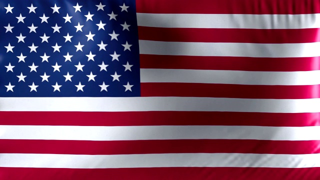美国国旗。无缝循环4k全逼真的美国国旗挥舞背景。视频素材