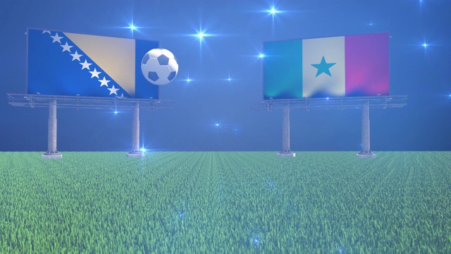 足球波斯尼亚和黑塞哥维那对塞内加尔视频素材