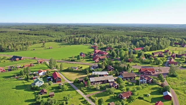 瑞典乡村的一个宁静的村庄视频素材