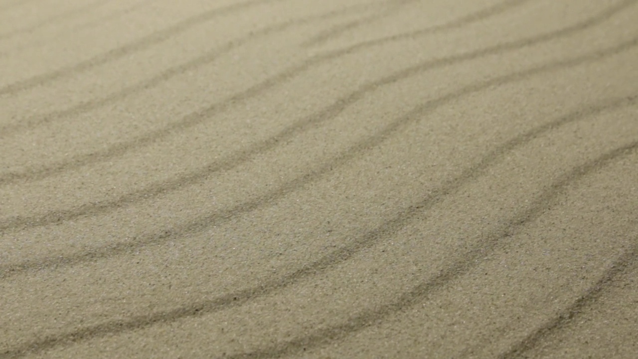 沙子质地。沙地上的沙丘线和波浪。与空间。视频下载