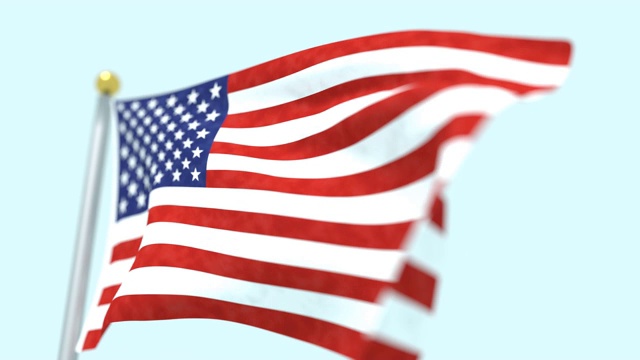 美国国旗在风中飘扬视频下载