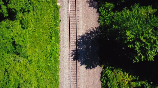 无人机视图:铁路轨道视频素材