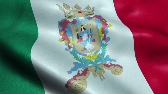 墨西哥瓜纳华托州的旗帜无缝循环摆动动画视频下载