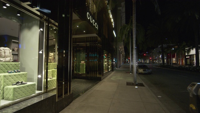罗迪欧大道商店的夜景视频下载