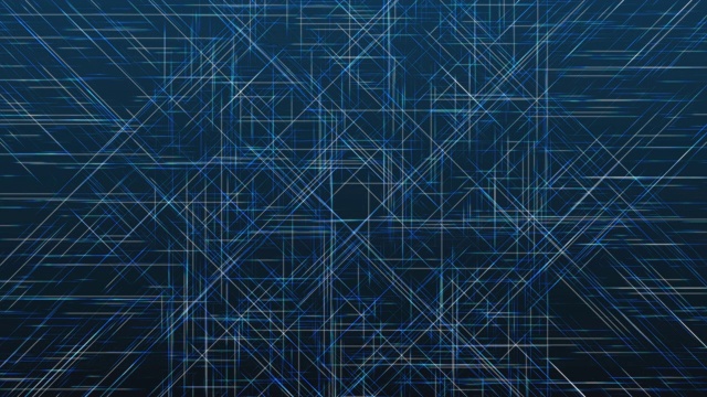 抽象的方块背景蓝线辉光动画移动缓慢的黑色背景。4 k艺术概念视频下载