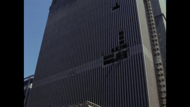 纽约市摩天大楼工地;1971视频素材