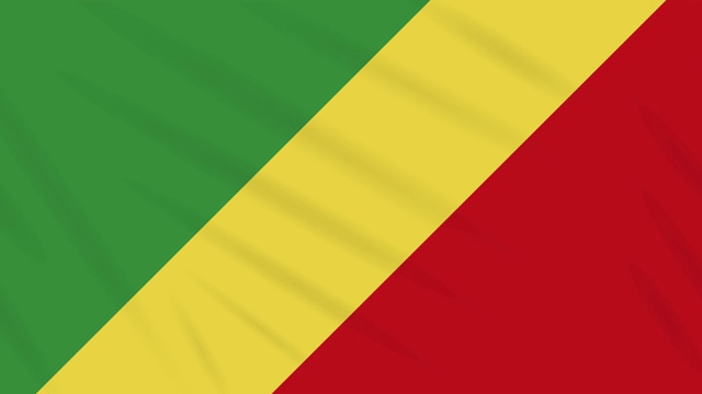 刚果旗帜飘扬，布背景，环视频素材