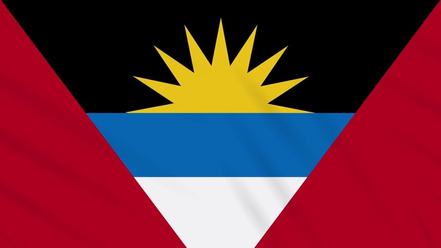 安提瓜和巴布达旗帜飘扬，布面环视频素材