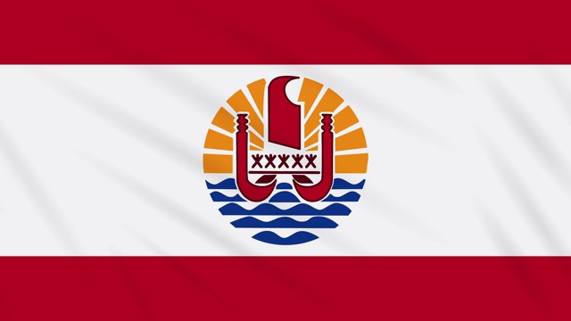 法属波利尼西亚旗飘扬布背景环视频素材