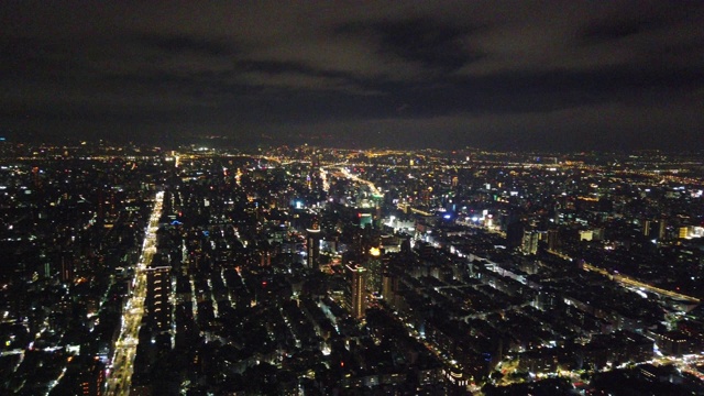 台北美丽的空中夜景视频素材