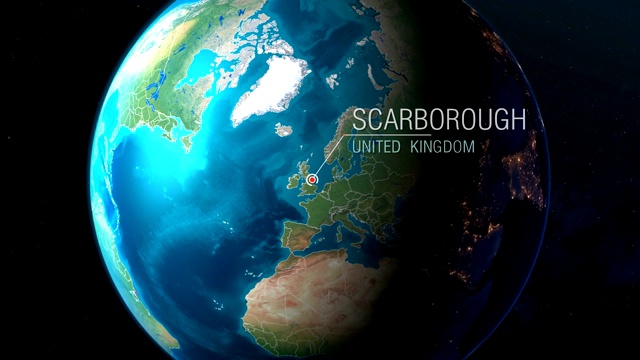 英国-斯卡伯勒-急速从太空到地球视频下载