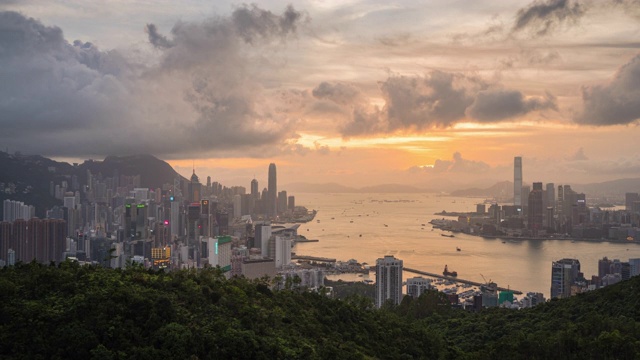 4k分辨率白天到夜晚香港城市的时间流逝视频下载