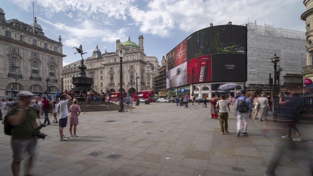 伦敦皮卡迪利广场白天，4k延时视频素材