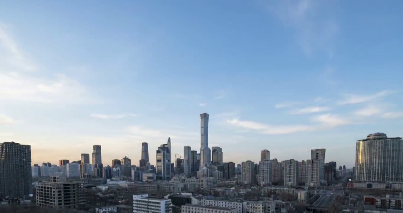 4000 - time - pace北京中央商务区建筑天际线，中国城市景观视频购买