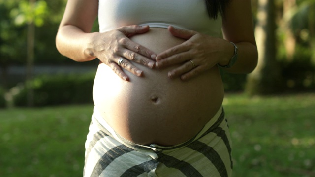 女人,怀孕,户外,肚子视频素材