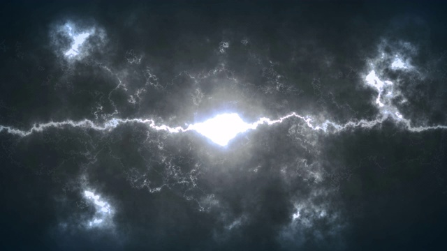 抽象背景夜空和美丽的云动画灯光，在暴风雨中飞翔。视频素材