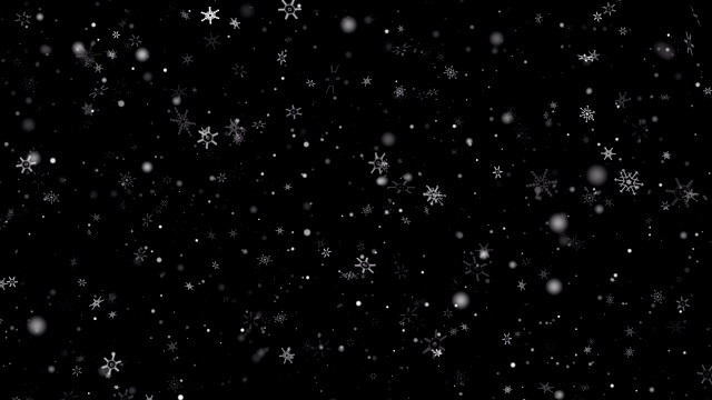 圣诞魔术雪下雪阿尔法层黑色4K库存视频-使用屏幕模式视频素材