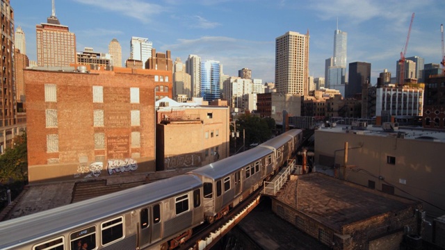 芝加哥高架列车揭秘视频素材