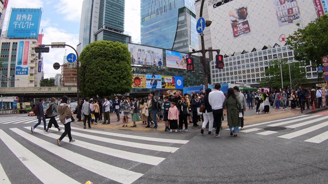 东京过马路的人群视频素材