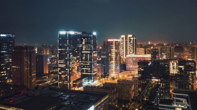 无人机时间推移视频的城市景观成都城市，中国视频素材