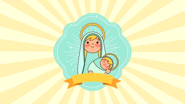 圣母玛利亚和耶稣婴儿马槽的角色视频下载
