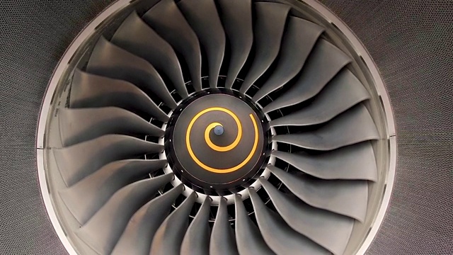 特写喷气涡轮发动机的飞机视频素材