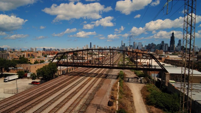 火车栈桥芝加哥视频素材