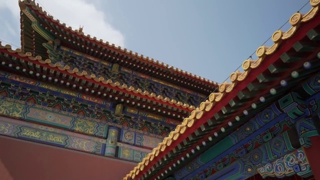 特写:中国北京，紫禁城的传统建筑视频下载