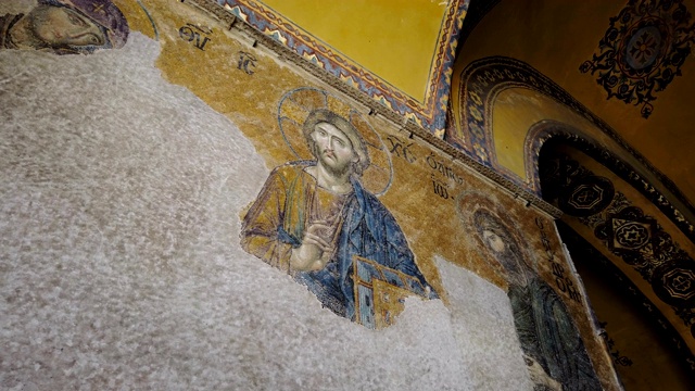 圣索菲亚大教堂耶稣基督的马赛克图标视频下载