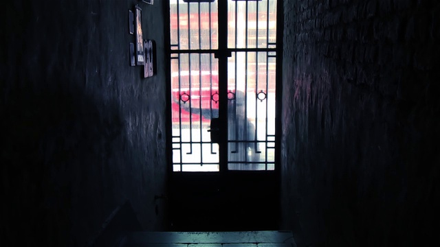 阿根廷布宜诺斯艾利斯一所老房子的门走廊。视频素材