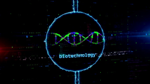 生物圈中的生物技术与DNA螺旋全息图视频下载