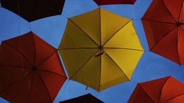 低角度的彩色伞篷视频下载