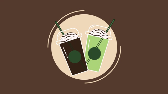 冰咖啡的动画标志。视频下载