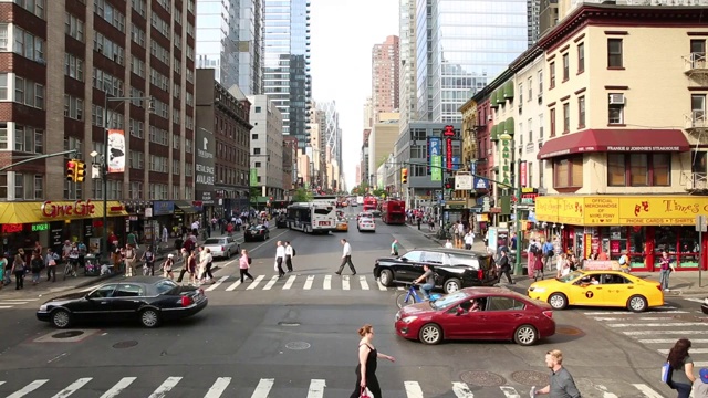 美国纽约，纽约市，繁忙的城市视频素材