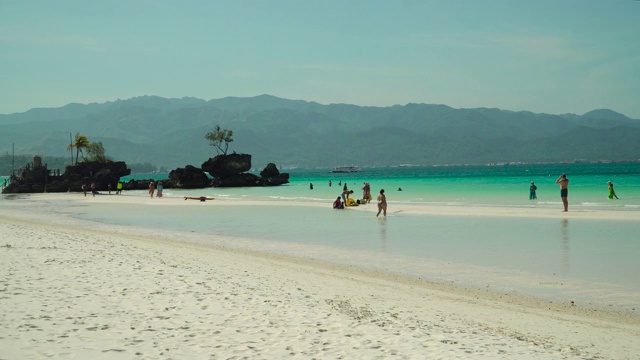 拥有白色沙滩的长滩岛，菲律宾视频下载