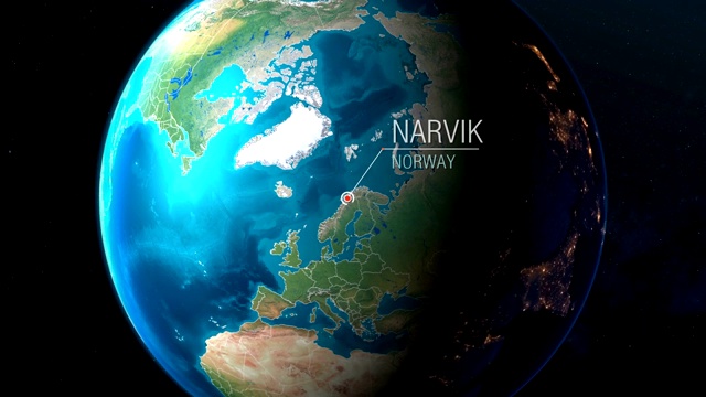 挪威-纳尔维克-急速从太空到地球视频下载
