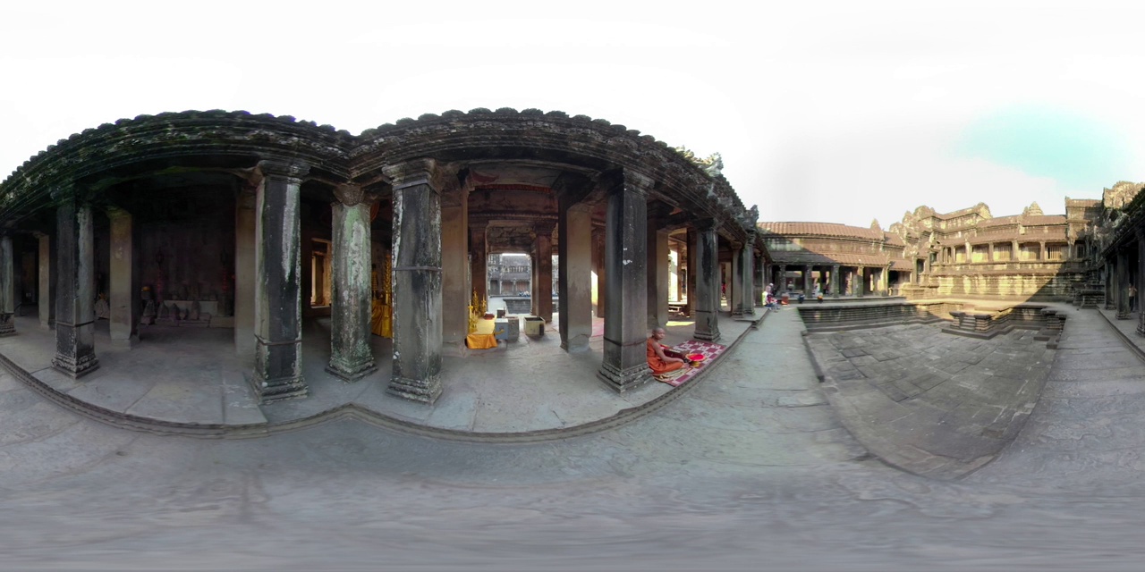 圣剑寺,圆柱全景,吴哥,天女视频素材