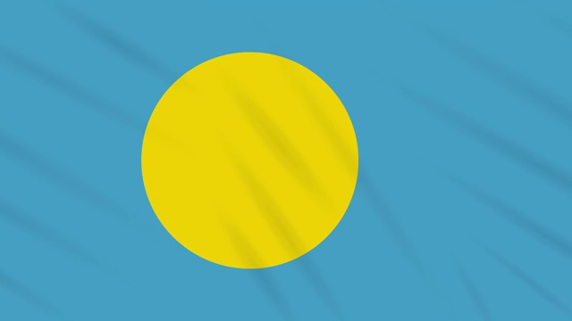 帕劳旗帜飘扬，布背景，环视频素材