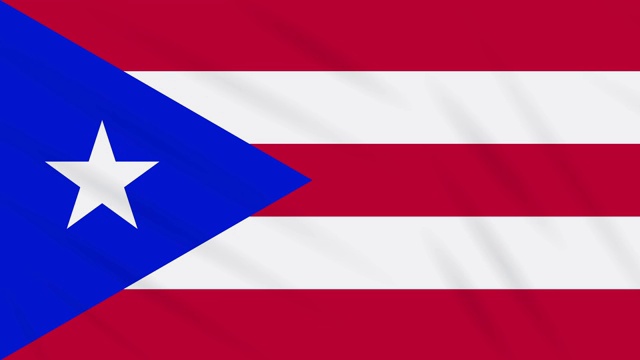 波多黎各国旗飘扬布背景，环视频素材