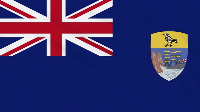 圣赫勒拿岛旗帜飘扬，布面背景，环视频下载