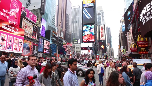 美国纽约著名的时代广场视频下载