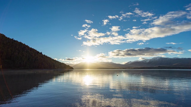 泰卡波湖，新西兰日出，时间流逝视频视频素材