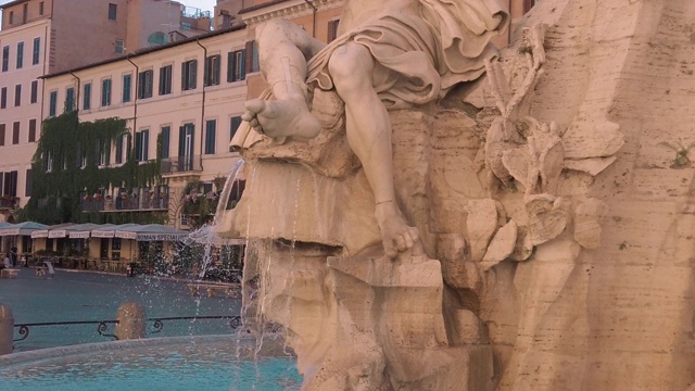 四河喷泉，纳沃纳广场，意大利，罗马视频素材