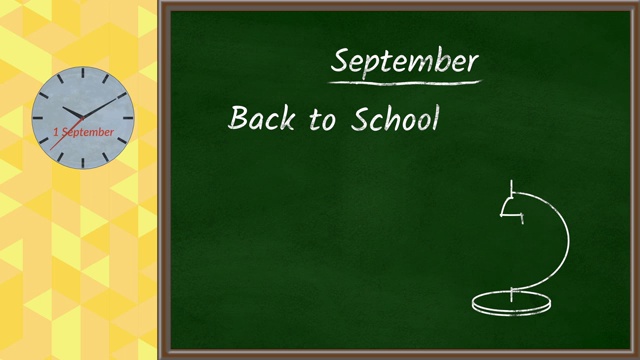九月回到学校，在学校的黑板上写字，走挂钟视频下载